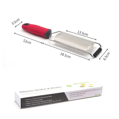 Cheese Grater Stainless Steel Blade Cheese Slicer Lemon Grater Chocolate Scraping Planer with Protective Cover(Black) by bashfashion