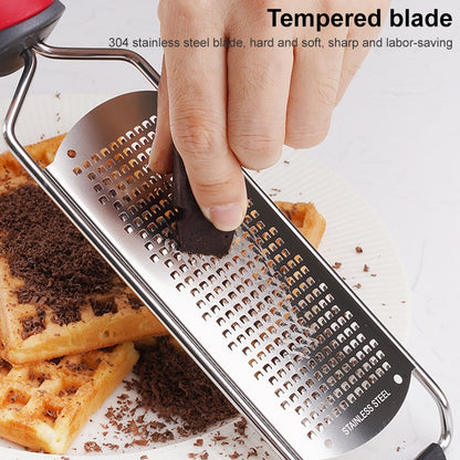 Cheese Grater Stainless Steel Blade Cheese Slicer Lemon Grater Chocolate Scraping Planer with Protective Cover(Black) by bashfashion