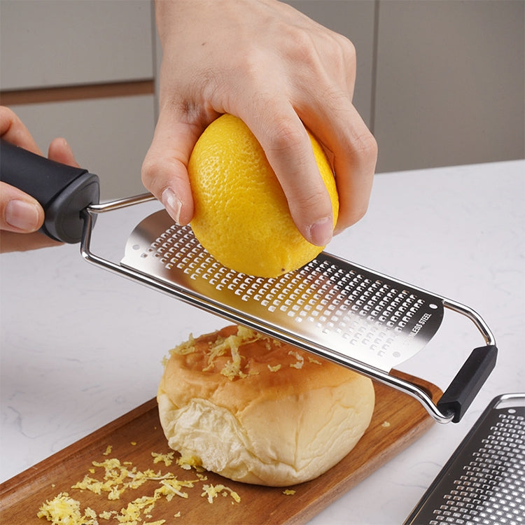 Cheese Grater Stainless Steel Blade Cheese Slicer Lemon Grater Chocolate Scraping Planer with Protective Cover(Black) by bashfashion