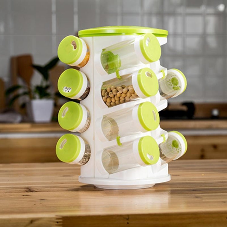 16pcs / Set Seasoning Cans Pepper Salt Cruet Plastic Bottle Kitchen Spice Jar Pepper Shaker Box Spice Rack Set by bashfashion