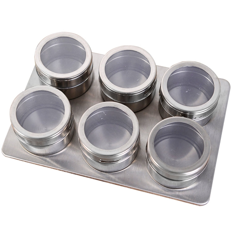 6 in 1 Kitchen Stainless Steel Salt Condiment Set Spice Jars Container Spice Bottles by bashfashion