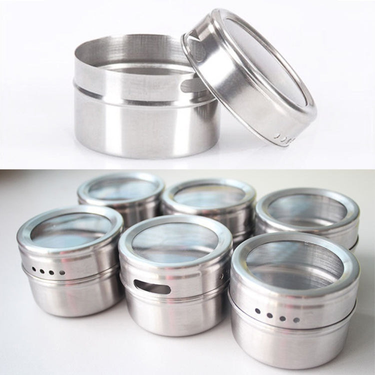 6 in 1 Kitchen Stainless Steel Salt Condiment Set Spice Jars Container Spice Bottles by bashfashion