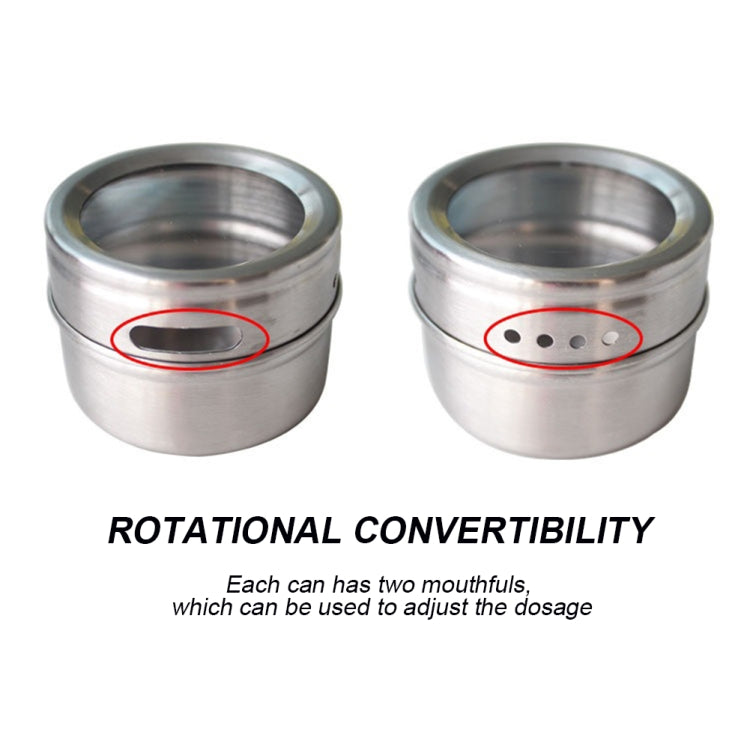 6 in 1 Kitchen Stainless Steel Salt Condiment Set Spice Jars Container Spice Bottles by bashfashion