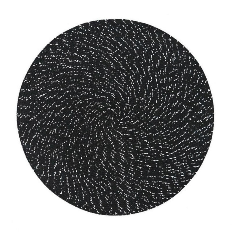2 PCS PP Round Oval Woven Placemat, Size:Diameter 36cm(Black) by bashfashion