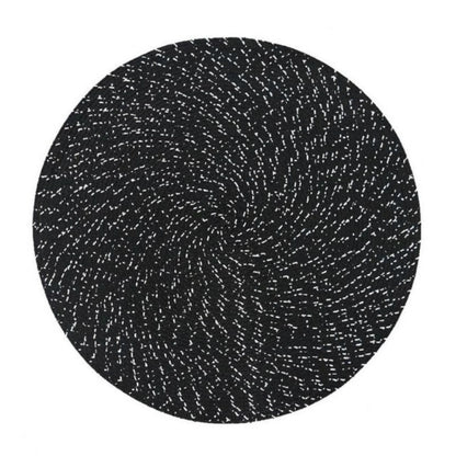 2 PCS PP Round Oval Woven Placemat, Size:Diameter 36cm(Black) by bashfashion