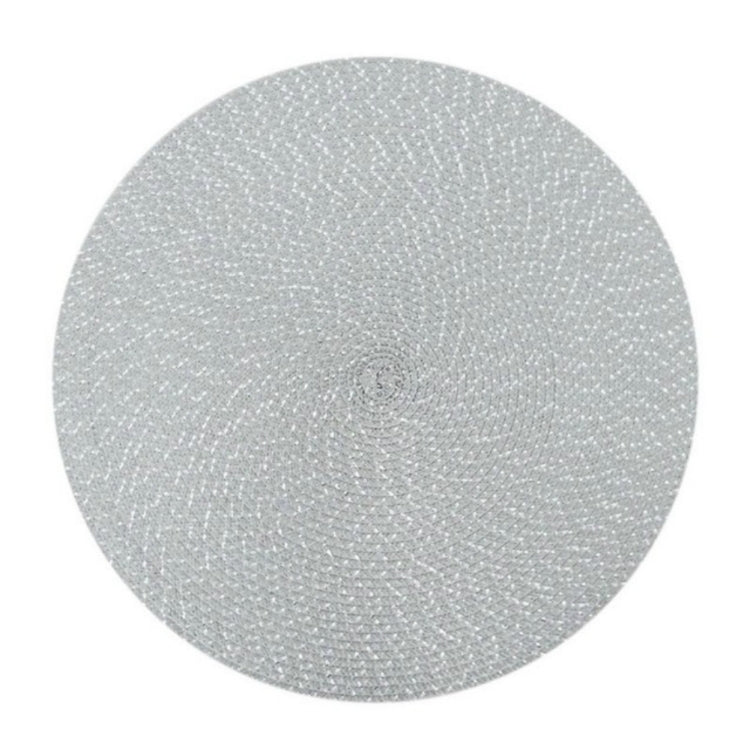 2 PCS PP Round Oval Woven Placemat, Size:Diameter 36cm(Gray) by bashfashion