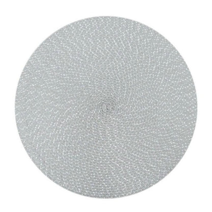 2 PCS PP Round Oval Woven Placemat, Size:Diameter 36cm(Gray) by bashfashion