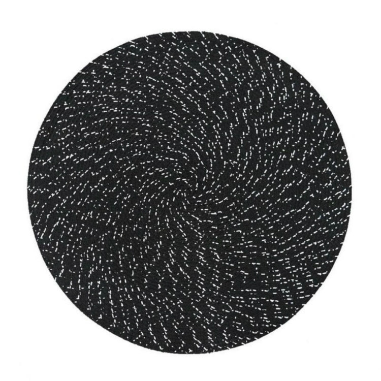 2 PCS PP Round Oval Woven Placemat, Size:Diameter 18cm(Black) by bashfashion