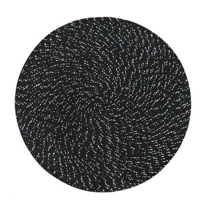 2 PCS PP Round Oval Woven Placemat, Size:Diameter 18cm(Black) by bashfashion
