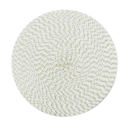 2 PCS PP Round Oval Woven Placemat, Size:Diameter 18cm(White) by bashfashion
