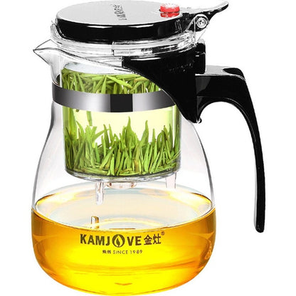KAMJOVE Elegant Cup Teapot Heat-resistant Glass Tea Set, Style:TP-757 700ml by KAMJOVE
