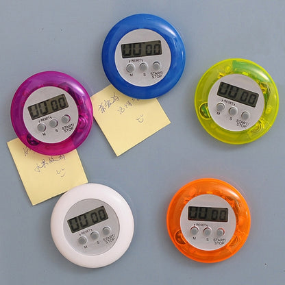 Round Magnetic Digital Countdown Timer Alarm Stand Kitchen Timer Cooking Alarm Clock, Random Color Delivery by bashfashion