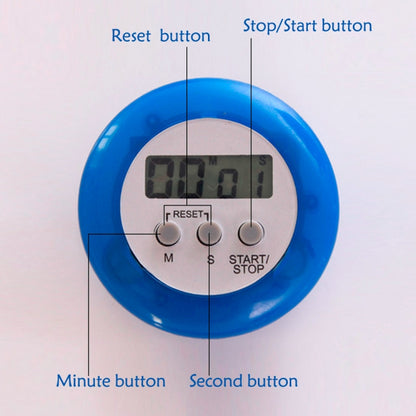 Round Magnetic Digital Countdown Timer Alarm Stand Kitchen Timer Cooking Alarm Clock, Random Color Delivery by bashfashion