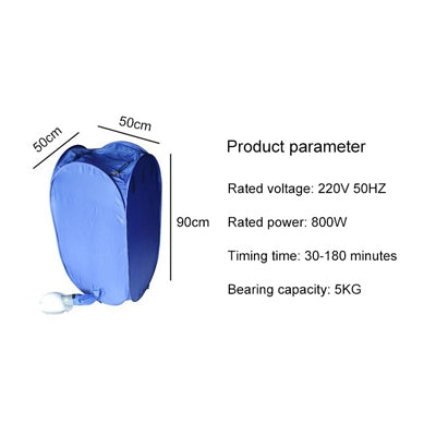 Foldable Free Installation Portable Household Mini Clothes Dryer(Blue) by bashfashion