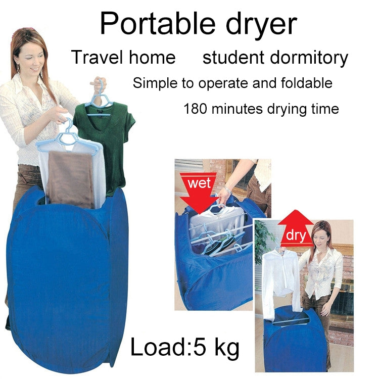 Foldable Free Installation Portable Household Mini Clothes Dryer(Blue) by bashfashion