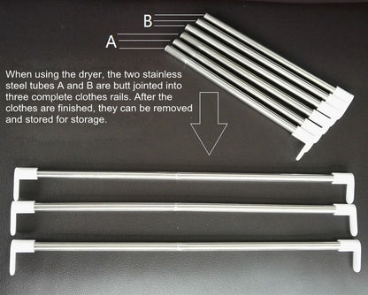 Foldable Free Installation Portable Household Mini Clothes Dryer(Blue) by bashfashion