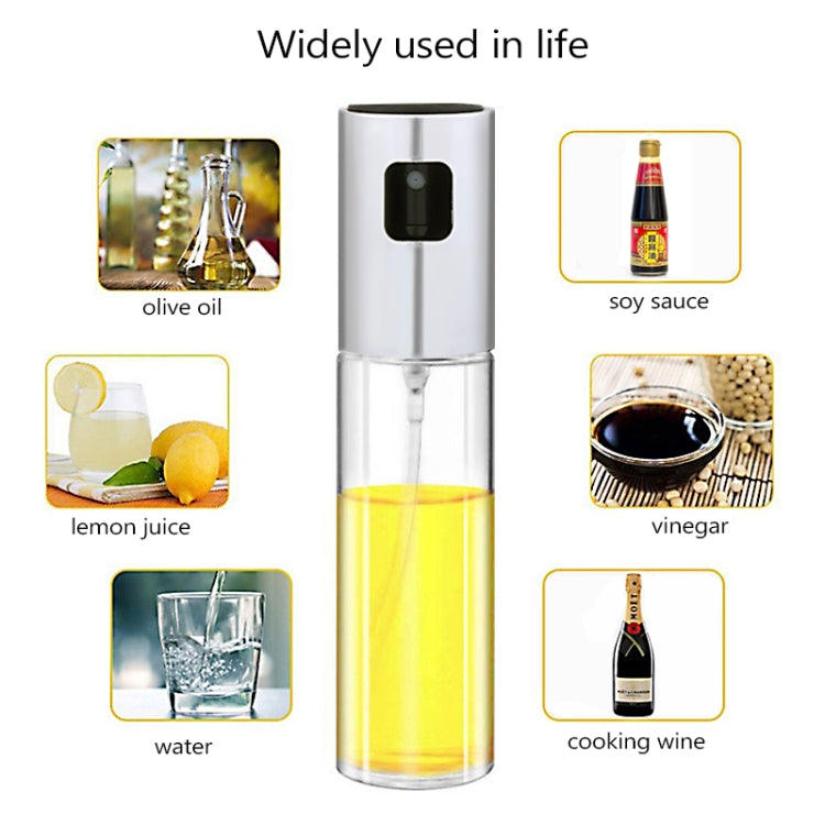 Kitchen Glass Olive Oil Spray Bottle Vinegar Oil Sprayer Seasoning Bottle(Gold) by bashfashion