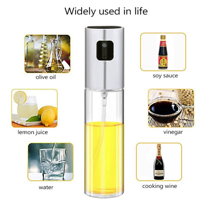 Kitchen Glass Olive Oil Spray Bottle Vinegar Oil Sprayer Seasoning Bottle(Gold) by bashfashion