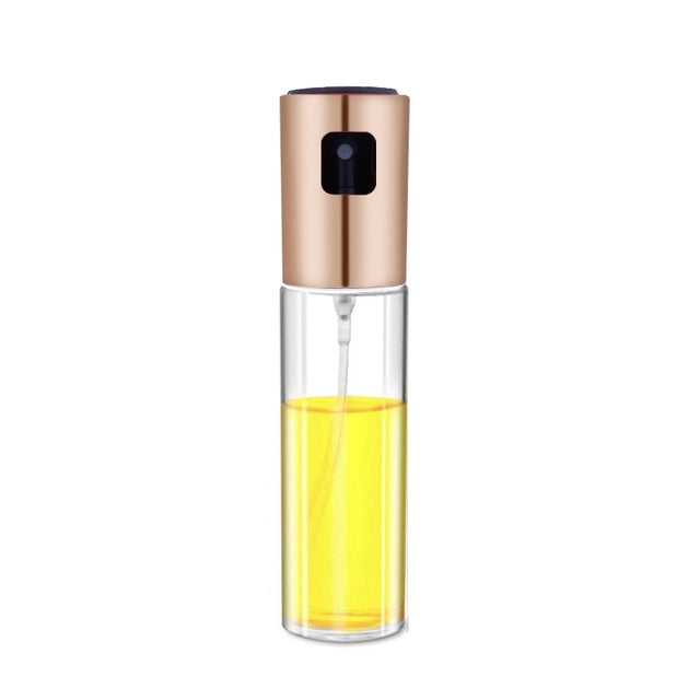 Kitchen Glass Olive Oil Spray Bottle Vinegar Oil Sprayer Seasoning Bottle(Rose gold) by bashfashion