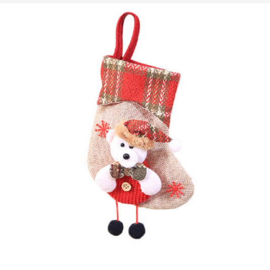 Mini Christmas Stockings Gift Bags Christmas Decorations for Home Festival Party(Little Bear Style) by bashfashion