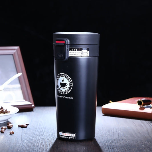 Stainless Steel Thermos Cups Insulated Tumbler, Capacity:380ml(BLACK) by KARASSBEAR