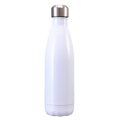 Thermal Cup Vacuum Flask Heat Water Bottle Portable Stainless Steel Sports Kettle, Capacity:500ml(White) by bashfashion
