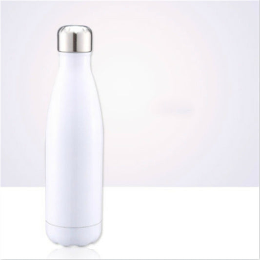 Thermal Cup Vacuum Flask Heat Water Bottle Portable Stainless Steel Sports Kettle, Capacity:500ml(White) by bashfashion