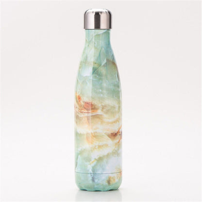 Thermal Cup Vacuum Flask Heat Water Bottle Portable Stainless Steel Sports Kettle, Capacity:500ml(Agate Green) by bashfashion