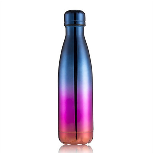 Thermal Cup Vacuum Flask Heat Water Bottle Portable Stainless Steel Sports Kettle, Capacity:500ml(Blue Purple Gold) by bashfashion