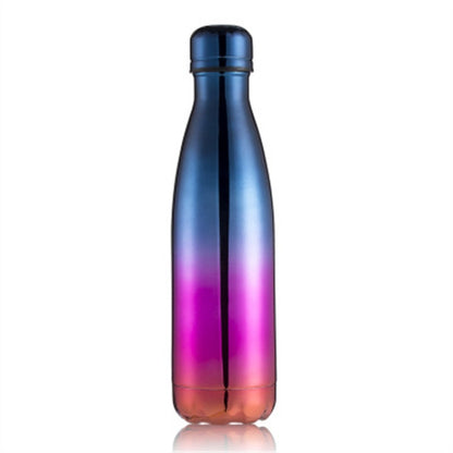 Thermal Cup Vacuum Flask Heat Water Bottle Portable Stainless Steel Sports Kettle, Capacity:500ml(Blue Purple Gold) by bashfashion