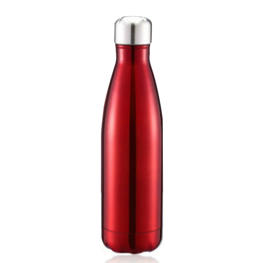 Thermal Cup Vacuum Flask Heat Water Bottle Portable Stainless Steel Sports Kettle, Capacity:500ml(Red) by bashfashion