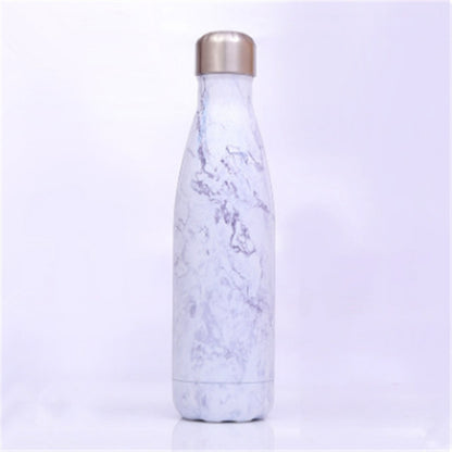 Thermal Cup Vacuum Flask Heat Water Bottle Portable Stainless Steel Sports Kettle, Capacity:500ml(White Stone) by bashfashion