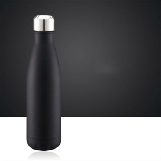 Thermal Cup Vacuum Flask Heat Water Bottle Portable Stainless Steel Sports Kettle, Capacity:500ml(Black) by bashfashion