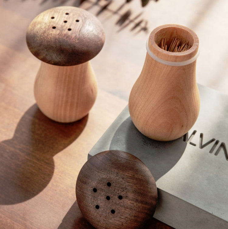 Kitchen Hotel Mushroom Shaped Wood Toothpick Box by bashfashion