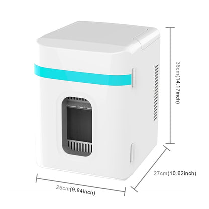 10L Mini Refrigerator Car Home Dual-use Small Dormitory Refrigerator, CN Plug(White Blue) by bashfashion