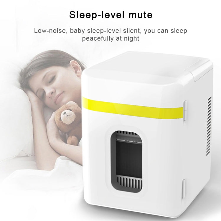 10L Mini Refrigerator Car Home Dual-use Small Dormitory Refrigerator, CN Plug(White Blue) by bashfashion