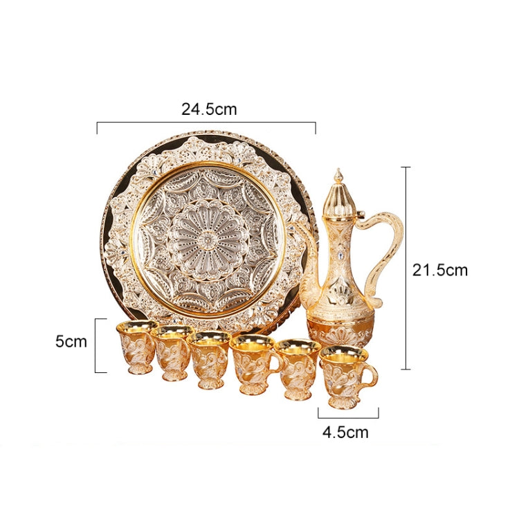 Wine Glass Set Creative Home European-style Wine Set Metal Hip Flask Wine Separator(Silver) by bashfashion