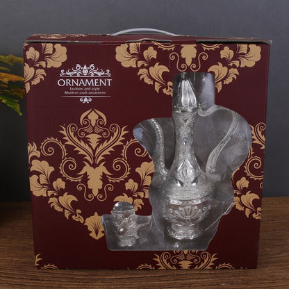 Wine Glass Set Creative Home European-style Wine Set Metal Hip Flask Wine Separator(Silver) by bashfashion