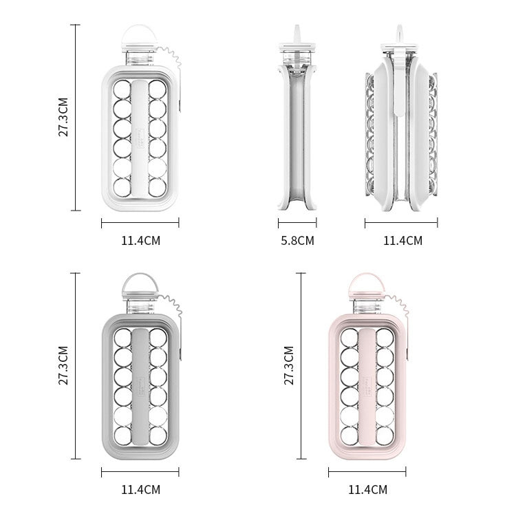 2 in 1 Round Ice Cube Mold Portable Ice Ball Maker Bottle Kettle with Lid White by bashfashion