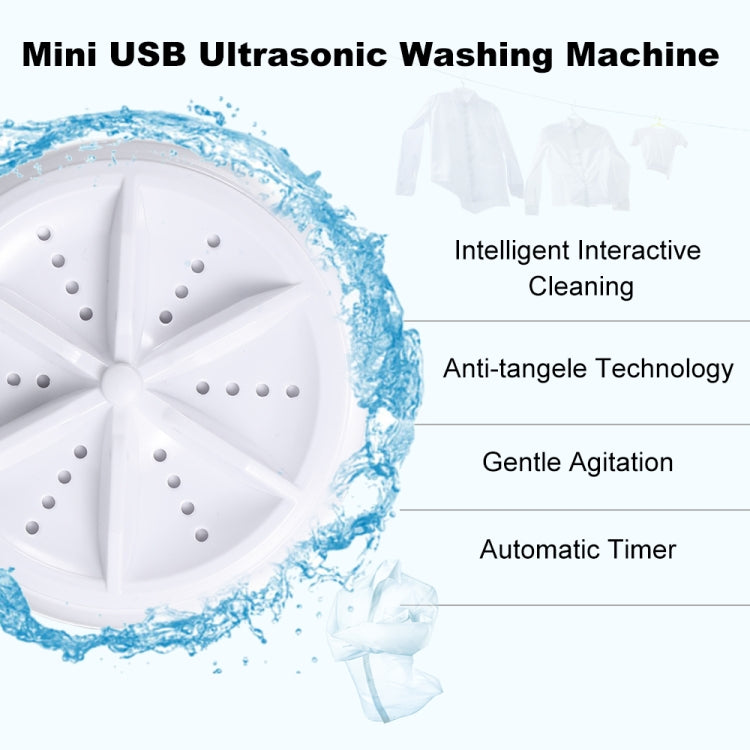 3 in 1 Portable Mini Washing Machine Ultrasonic Turbine Clothes Mini Washer with USB Cable Convenient for Travel by bashfashion