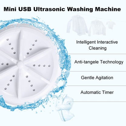 3 in 1 Portable Mini Washing Machine Ultrasonic Turbine Clothes Mini Washer with USB Cable Convenient for Travel by bashfashion