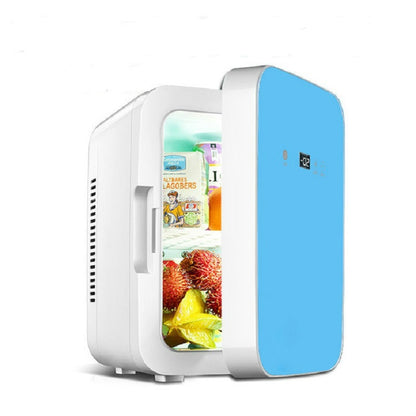 Somate SMT-8L Digital Display Car Home Dual-use Mini Refrigerator, Color:Blue, Specification:CN Plug by bashfashion