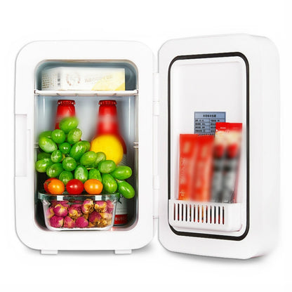 Somate SMT-8L Digital Display Car Home Dual-use Mini Refrigerator, Color:White Tempering Door, Specification:CN Plug by bashfashion