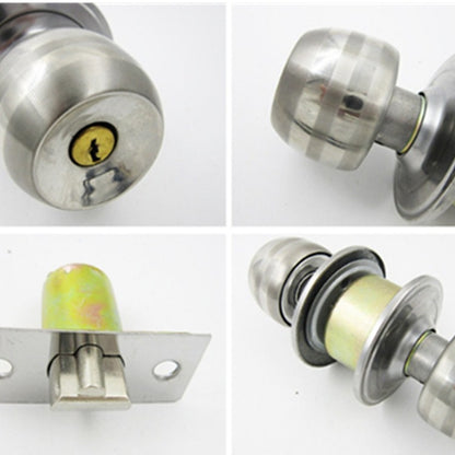 Ball Lock Indoor Bedroom Door Ball Lock Stainless Steel Bathroom Door Lock, Size:Center Distance 60mm by bashfashion
