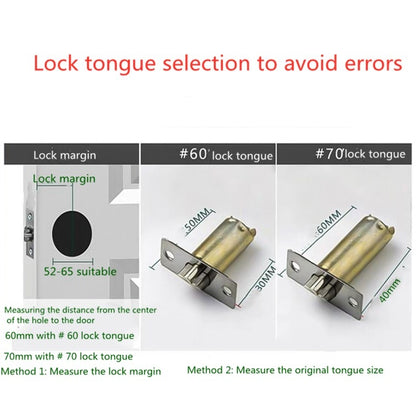 Ball Lock Indoor Bedroom Door Ball Lock Stainless Steel Bathroom Door Lock, Size:Center Distance 60mm by bashfashion
