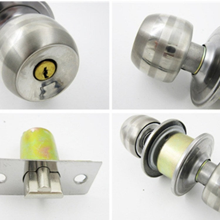 Ball Lock Indoor Bedroom Door Ball Lock Stainless Steel Bathroom Door Lock, Size:Center Distance 70mm by bashfashion
