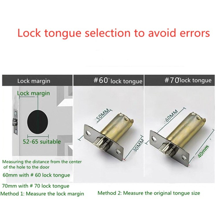 Ball Lock Indoor Bedroom Door Ball Lock Stainless Steel Bathroom Door Lock, Size:Center Distance 70mm by bashfashion