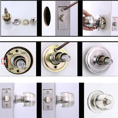 Ball Lock Indoor Bedroom Door Ball Lock Stainless Steel Bathroom Door Lock, Size:Center Distance 70mm by bashfashion