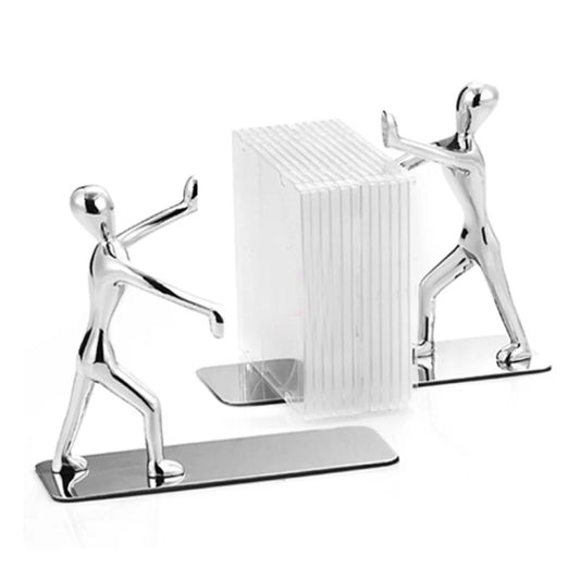1 Pair Book Holder Humanoid Figure Non-Skid Art Desk Organizer Bookshelf Office Study Decoration by bashfashion