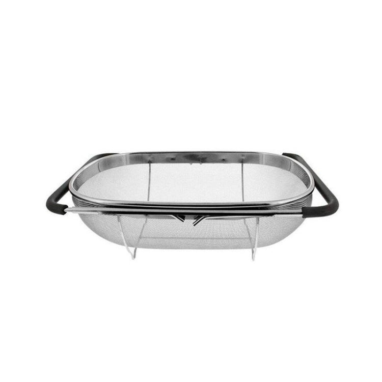 Stainless Steel Foldingf Filter Kitchen Tools Drainage Household Retractable Vegetable Fruit Basket, Size:18x27x11cm by bashfashion